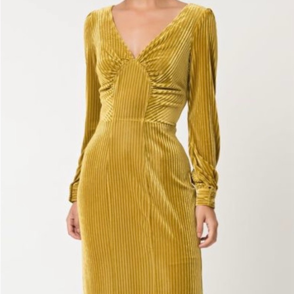 Voodoo Vixen Gold Edith Velvet Jewel Gown, Sz Large, 12 US - Picture 2 of 7